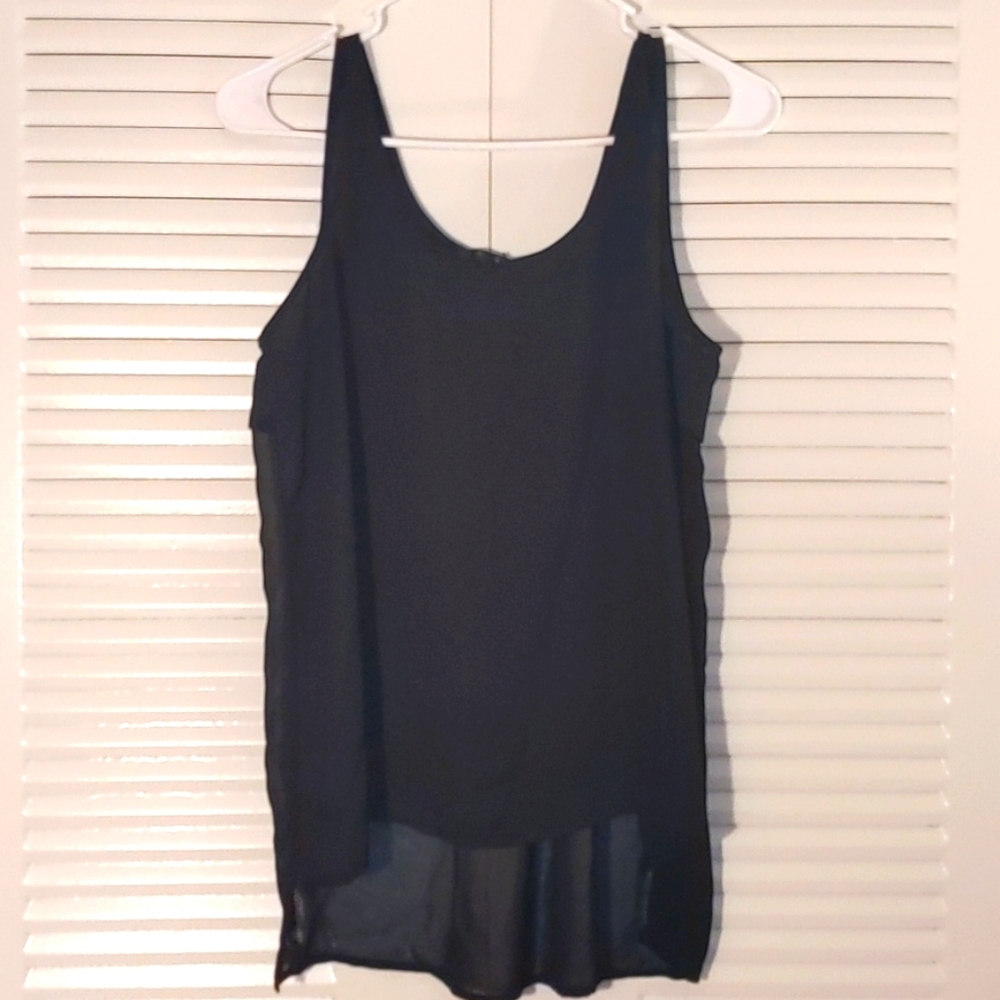 Aqua brand black sheer blouse, Medium